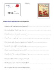 English Worksheet: POPPY DAY