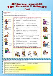 English Worksheet: Relative Clauses_Part 2-Multiple choices with pictures