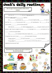 English Worksheet: Jacks daily routine - 1