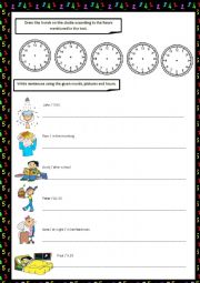 English Worksheet: Jacks daily routine - 2