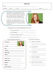 English Worksheet: 5th grade test