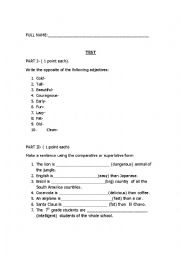 English Worksheet: comparatives and superlatives