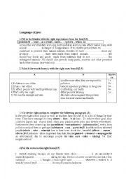 English Worksheet: language part