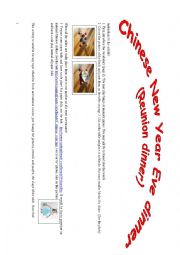 English Worksheet: An activity about reunion dinner