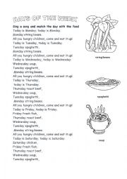 English Worksheet: The days of the week