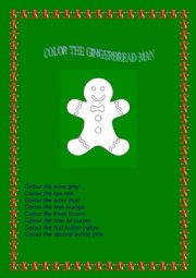 English Worksheet: Colour the Gingerbread Man