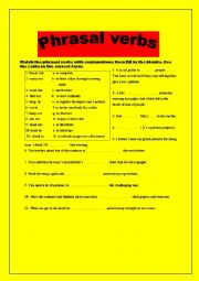 English Worksheet: phrasal verbs