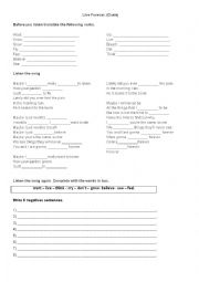 English Worksheet: Oasis - Live Forever Worksheet