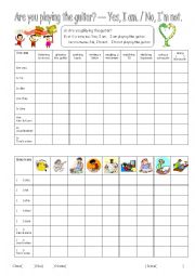 English Worksheet: Battleship; present continuous