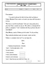 English Worksheet: English Full-Term Test N_2