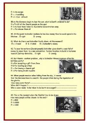 English Worksheet: Schindlers list :part 2