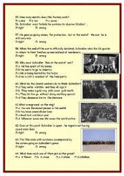 English Worksheet: Schindlers list :part 3