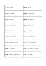 English Worksheet: Language & Co, Task Cards FRUIT and VEGETABLES