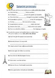 English Worksheet: Relative pronouns