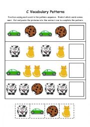 English Worksheet: Letter C Vocabulary Patterns