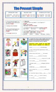 English Worksheet: THE PRESENT SIMPLE ( Uses, Forms, Spelling and Exercises)