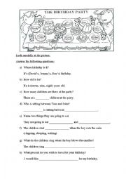 English Worksheet: Birthday Party