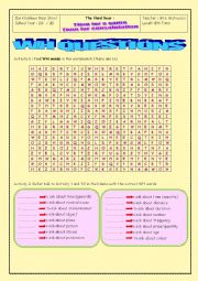 English Worksheet: WH WORDS WORDSEARCH