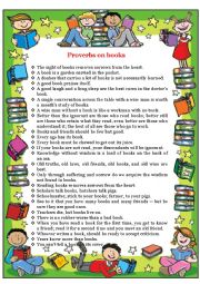 English Worksheet: Proverbs on Books