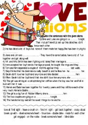 English Worksheet: Idioms Series-Love Idioms Exercise