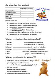 English Worksheet: My plans for the weekend- gooing to future