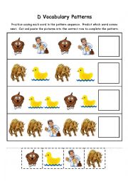English Worksheet: Letter D Vocabulary Patterns