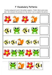 English Worksheet: Letter F Vocabulary Patterns