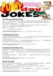 Funny Valentine´s Day Jokes - Vocabulary Gap Filling Activity - ESL  worksheet by cukurova