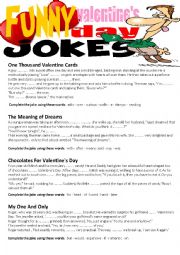 Funny Valentines Day Jokes - Vocabulary Gap Filling Activity