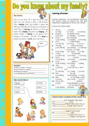 Do you know about my family? Reading & writing Grammar Present continuous & present simple