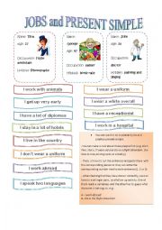 English Worksheet: Jobs and present simple