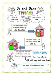 English Worksheet: Do-Does friends
