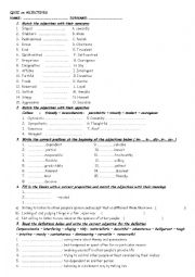 English Worksheet: personality adjectives