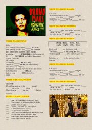 English Worksheet: BRUNO MARS MOONSHINE