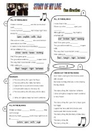 English Worksheet: Song -Story of my live- One direction