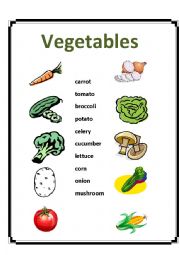 English Worksheet: Vegetables - matching activity