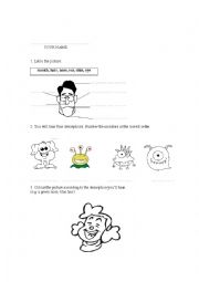 English Worksheet: body parts