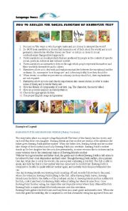 English Worksheet: how to analyze a narrative text