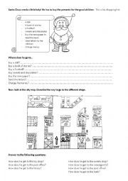 English Worksheet: lets help Santa