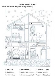 English Worksheet: Home Sweet Home