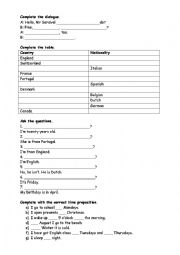 English Worksheet: Elementary Worksheet