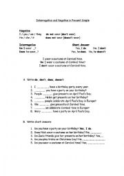 English Worksheet: Present Simple - When