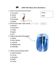 English Worksheet: Up movie