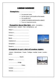 English Worksheet: London Wonders