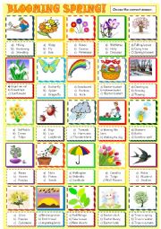 English Worksheet: Spring : multiple choice actiivty