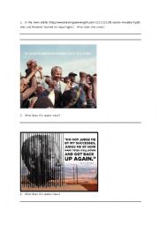 English Worksheet: Nelson Mandela Quotes worksheet