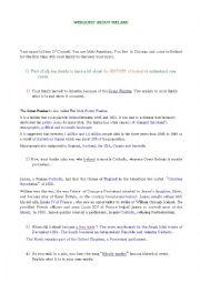 English Worksheet: Ireland webquest