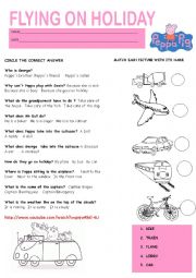 English Worksheet: PEPPA PIG FLYING ON HOLIDAY