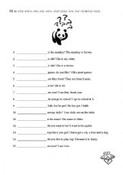 English Worksheet: Question words