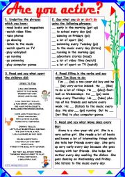 English Worksheet: Are You Active?